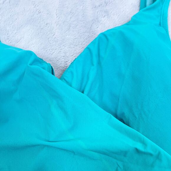 Lands End SlenderSuit Tummy Control Wrap One Piece Swimsuit Ombre Womens 22W DD - Picture 3 of 13